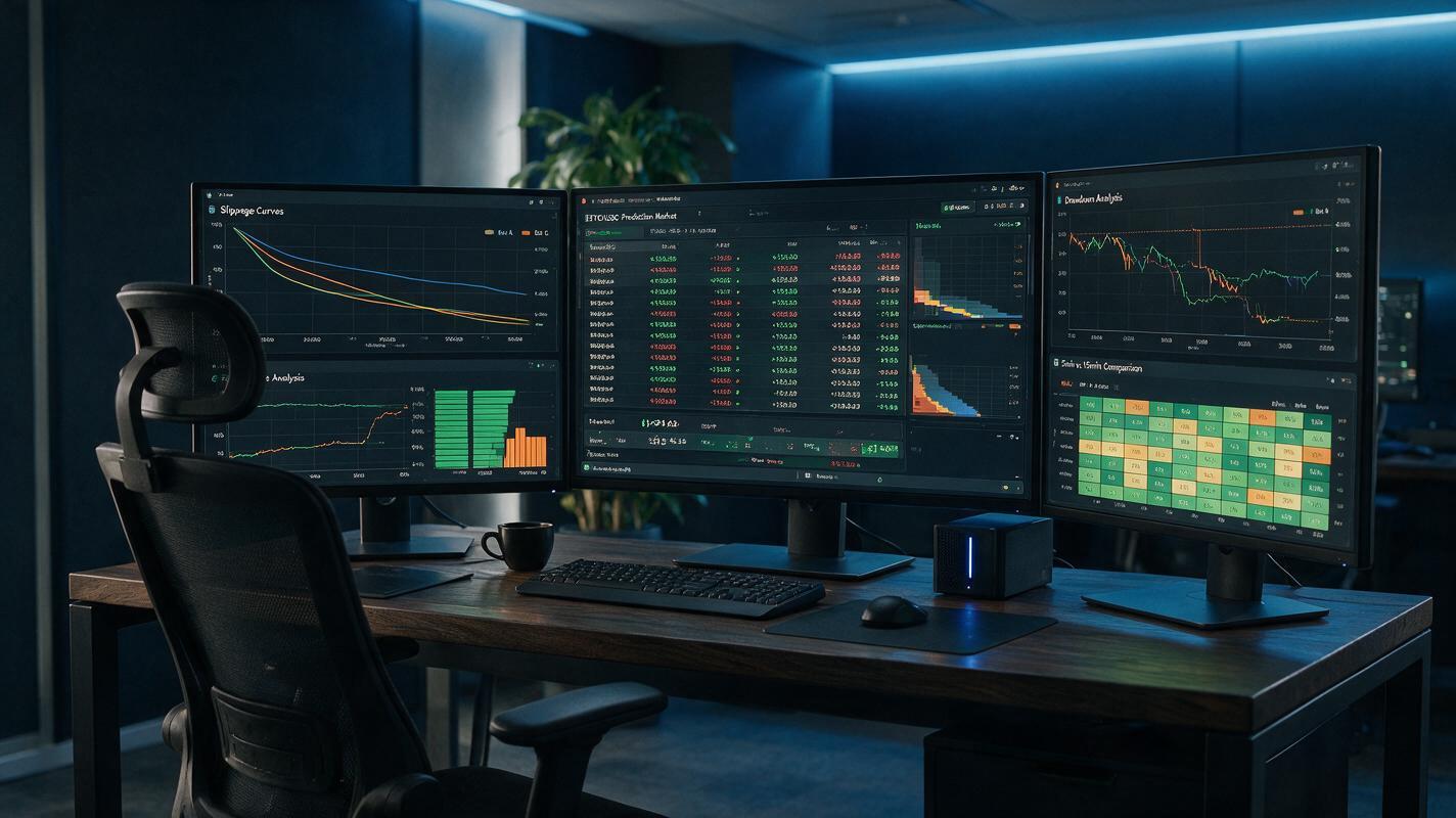 Analyst benchmarking Polymarket Bitcoin bots with order-book replay